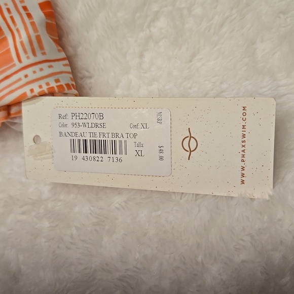 BANDEAU TIE FRONT 2 PIECE BIKINI Size XL New by PHAX FEMININITY - Picture 9 of 13